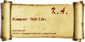 Kamper Adrián névjegykártya